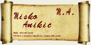 Miško Anikić vizit kartica